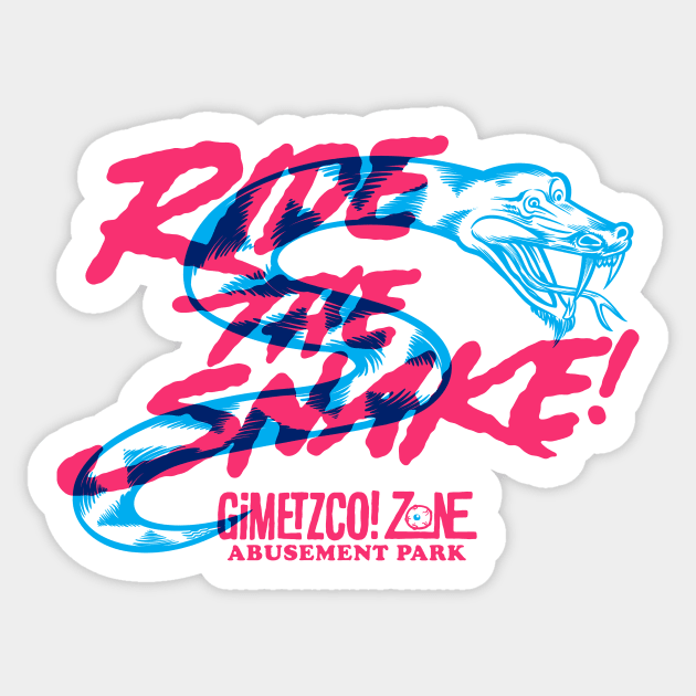 Ride the snake - G’Zap! Front/back Sticker by GiMETZCO!